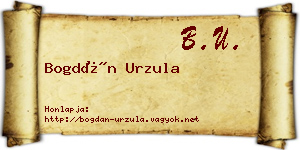 Bogdán Urzula névjegykártya